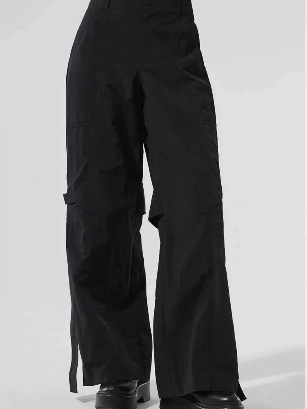 ALO Yoga Black High Waisted Voyager Wide-Leg Trouser
